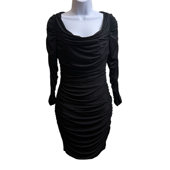 Tadashi Shoji Size XS Bodycon ruched dress black - Picture 1 of 4